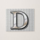 D- Modern metallisch monogram Legpuzzel (Horizontaal)