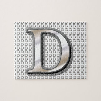 D- Modern metallisch monogram Legpuzzel