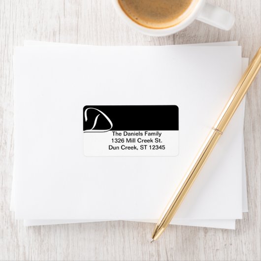 D Monogram Adresetiketten Etiket (Insitu)