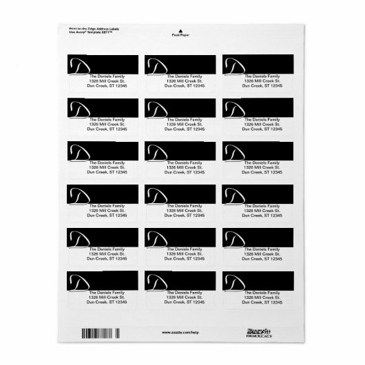 D Monogram Adresetiketten Etiket (Full Sheet)