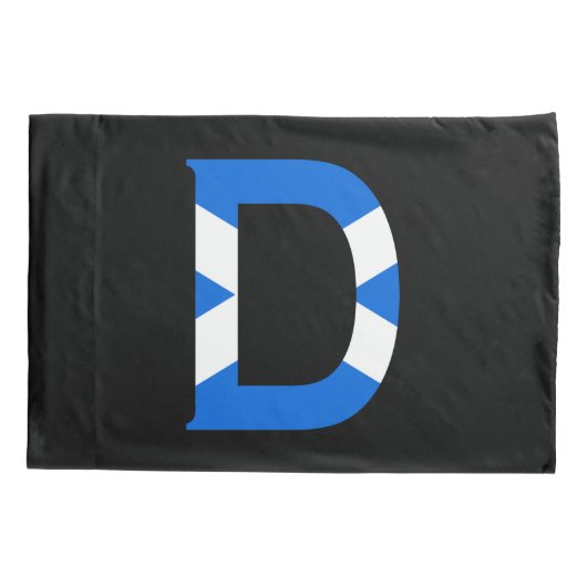 D Monogram bedekt met Schotse vlag pcnt Kussensloop (Achterkant)