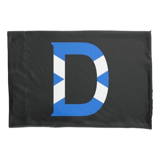D Monogram bedekt met Schotse vlag pcnt Kussensloop (Voorkant)