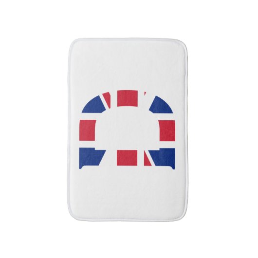 D Monogram bedekt op Union Jack Flag bmcnt Badmat (Voorkant Verticaal)