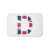 D Monogram bedekt op Union Jack Flag bmcnt Badmat (Voorkant)