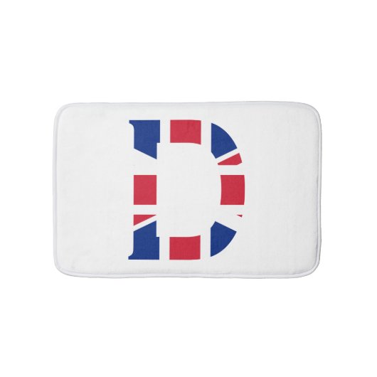 D Monogram bedekt op Union Jack Flag bmcnt Badmat (Voorkant)
