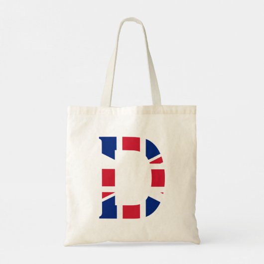 D Monogram bedekt op Union Jack Flag btcnt Tote Bag (Achterkant)