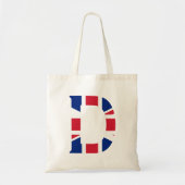 D Monogram bedekt op Union Jack Flag btcnt Tote Bag (Voorkant)