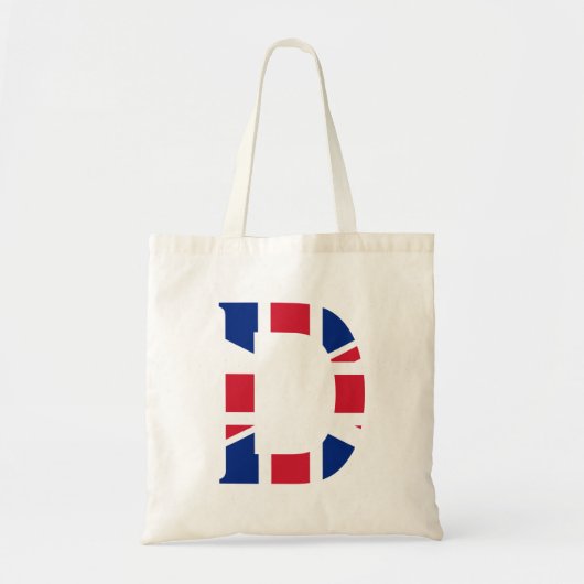 D Monogram bedekt op Union Jack Flag btcnt Tote Bag (Voorkant)