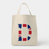 D Monogram bedekt op Union Jack Flag gtcnt Tote Bag (Achterkant)