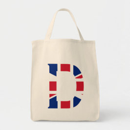 D Monogram bedekt op Union Jack Flag gtcnt Tote Bag