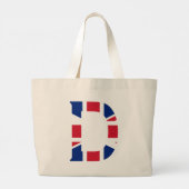 D Monogram bedekt op Union Jack Flag jitcnt Grote Tote Bag (Achterkant)