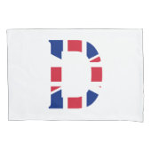 D Monogram bedekt op Union Jack Flag pcnt Kussensloop (Voorkant)