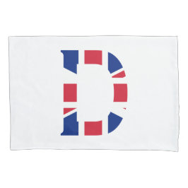 D Monogram bedekt op Union Jack Flag pcnt Kussensloop