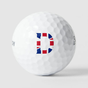 D Monogram bedekt op Union Jack Flag ssf gbcnt Golfballen