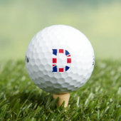 D Monogram bedekt op Union Jack Flag ssf gbcnt Golfballen (Insitu Shirt)