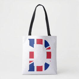 D Monogram bedekt op Union Jack Flag stint Tote Bag