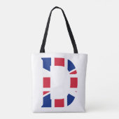 D Monogram bedekt op Union Jack Flag stint Tote Bag (Achterkant)