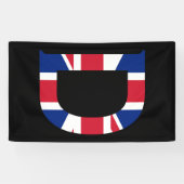 D Monogram bedekt op Union Jack Flag (v) brcnt Spandoek (Horizontaal)