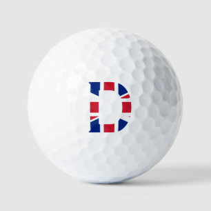 D Monogram bedekt op Union Jack Flag van gbcnt Golfballen