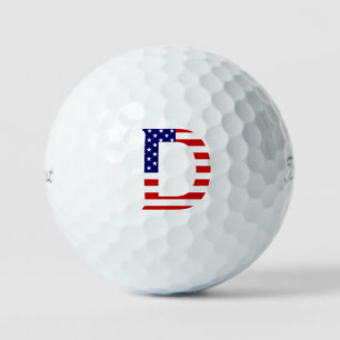 D Monogram bedekt op VS Vlag tpv1 gbcnt Golfballen