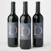 D Monogram Etiket op gepersonaliseerde wijn (Flessen)
