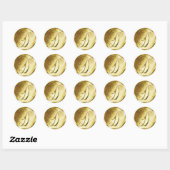 D Monogram Faux Gold Envelope Seal Stickers (Vel)