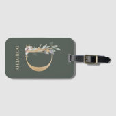 D Monogram Floral Aangepast Bagagelabel (Voorkant (horizontaal))