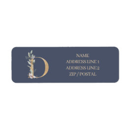 D Monogram Floral Aangepast Etiket