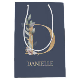 D Monogram Floral Aangepast Medium Cadeauzakje