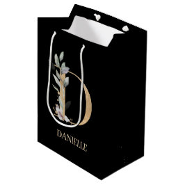 D Monogram Floral Aangepast Medium Cadeauzakje