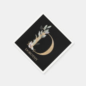 D Monogram Floral Aangepast Napkins Servet (Hoek)