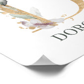 D Monogram Floral Aangepast Poster (Hoek)