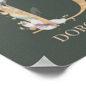 D Monogram Floral Aangepast Poster (Hoek)