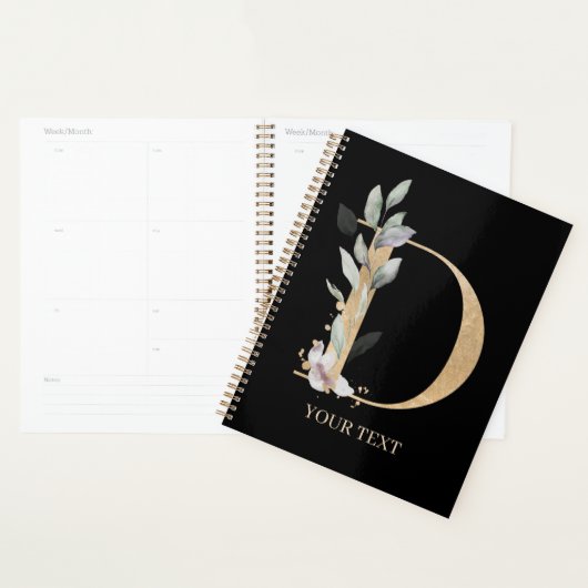 D Monogram Floral Aangepaste Planner (Display)