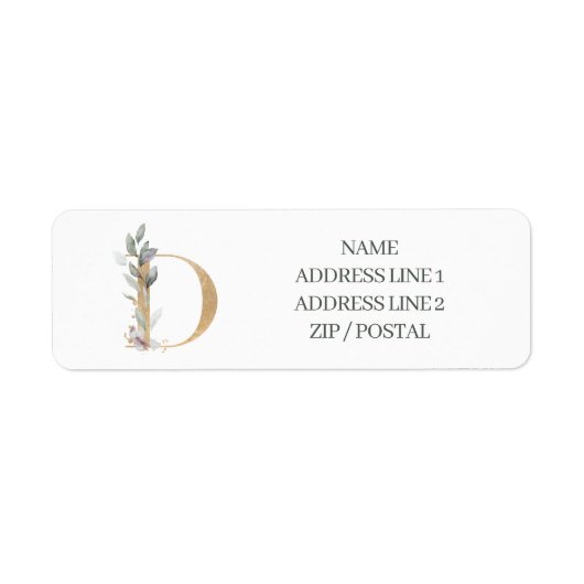 D Monogram Floral Eigen label (Voorkant)