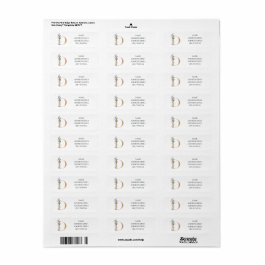 D Monogram Floral Eigen label (Full Sheet)