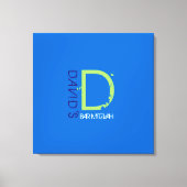 D Monogram Initiaal Bar Bat Mitzvah Sign-In Board Canvas Afdruk (Voorkant)