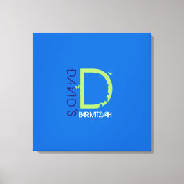 D Monogram Initiaal Bar Bat Mitzvah Sign-In Board Canvas Afdruk