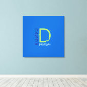 D Monogram Initiaal Bar Bat Mitzvah Sign-In Board Canvas Afdruk (Insitu (Houten vloer))