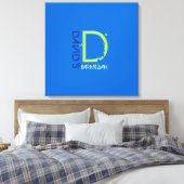 D Monogram Initiaal Bar Bat Mitzvah Sign-In Board Canvas Afdruk (Insitu (Slaapkamer))