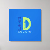 D Monogram Initiaal Bar Bat Mitzvah Sign-In Board Canvas Afdruk (Voorkant)