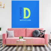 D Monogram Initiaal Bar Bat Mitzvah Sign-In Board Canvas Afdruk (Insitu (Woonkamer))