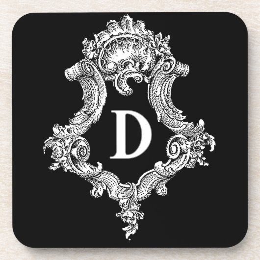 D Monogram Initiaal Onderzetter (Voorkant)