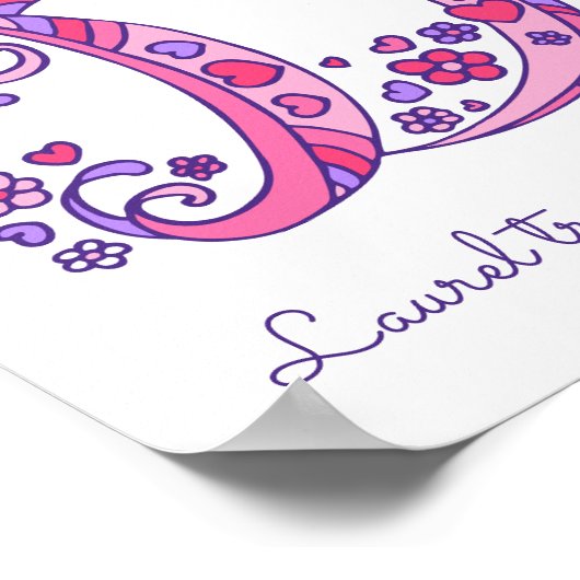 D monogram kunst Daphne meisjes naam poster (Hoek)