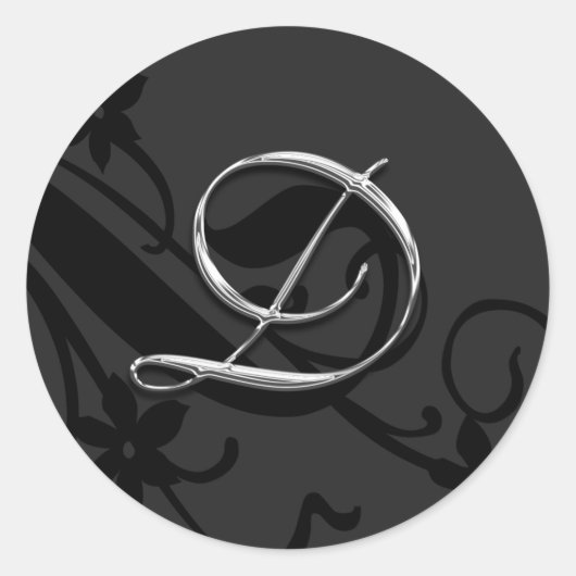 D Monogram Letter Wedding Envelope Seal Sticker (Voorkant)