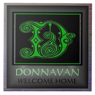 D Monogram met Naam en "Welkomststartpagina"-Tegel Tegeltje