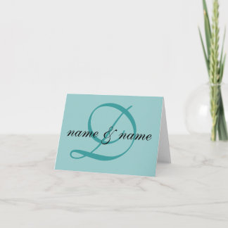 "D" monogram note card - personalize first names Notitiekaartje