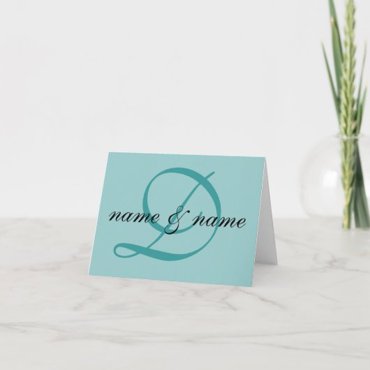 "D" monogram note card - personalize first names Notitiekaartje (Voorkant)