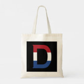 D Monogram overgeheveld op NLD-vlag op bk btcn Tote Bag (Achterkant)