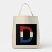 D Monogram overgezet op NLD-vlag op bk gtcn Tote Bag (Achterkant)